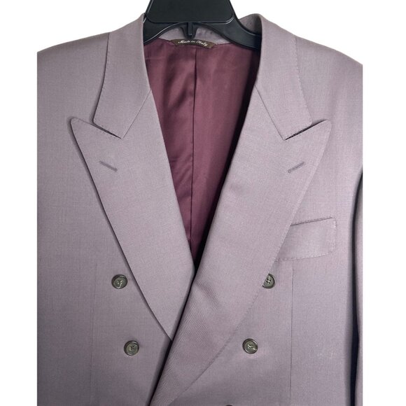 Canali purple lilac blazer coat double breasted 100% wool size EU50 US40 - Picture 5 of 8